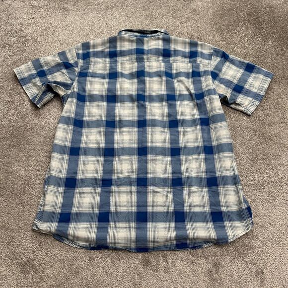 Columbia Omni Wick Shirt Mens Large Blue Plaid Short Sleeve Fishing Outdoor Top - Picture 2 of 10